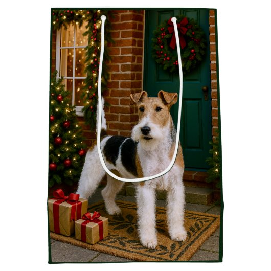 Fox Terrier Holiday  Medium Cadeauzakje (Achterkant)