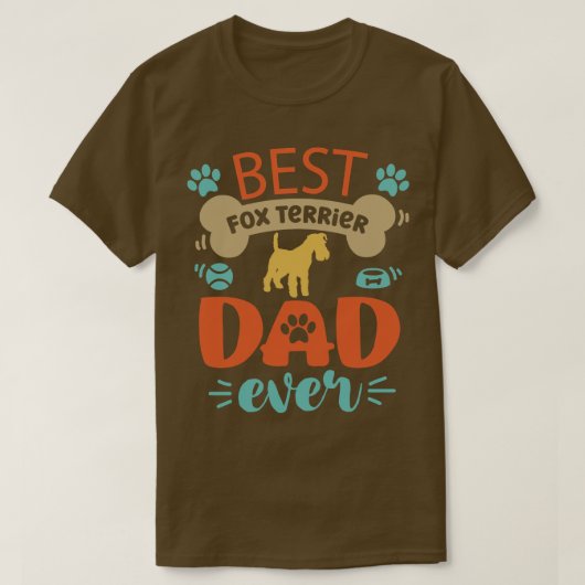 Fox Terriër Hond Papa T-shirt (Design voorkant)