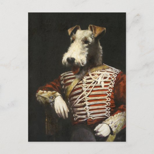 Fox Terrier in Victoriaans kleren postkaart (Voorkant)