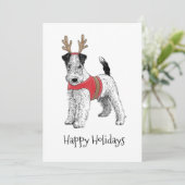 Fox Terrier-kerstkaart (Staand voorkant)