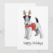 Fox Terrier-kerstkaart (Voorkant / Achterkant)