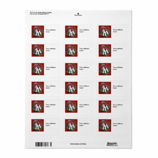 Fox Terrier Kerstmis Adreslabel Etiket (Full Sheet)