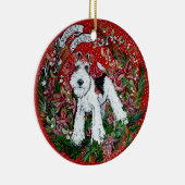 Fox Terrier Kerstmis Keramisch Ornament (Rechts)
