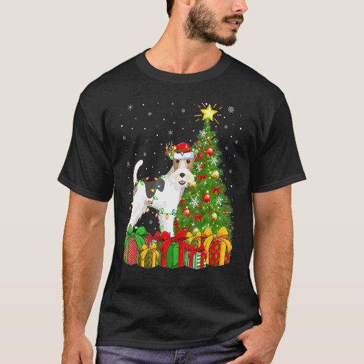 Fox Terrier Lighting Xmas - Santa Fox Terrier C T-shirt (Voorkant)