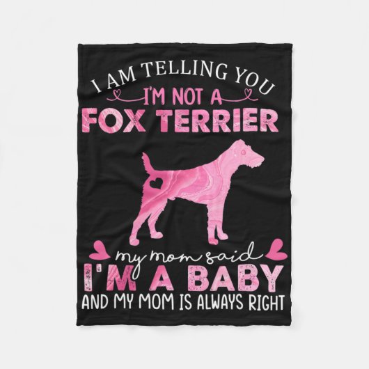 Fox Terrier Mam Fleece Deken (Voorkant)