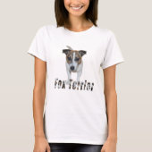 Fox Terrier met Logo, Dames witte T-shirt. T-shirt (Voorkant)