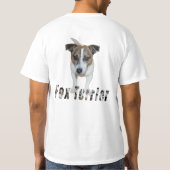 Fox Terrier met Logo, Mannen witte T-shirt (Achterkant)