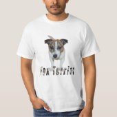 Fox Terrier met Logo, Mannen witte T-shirt (Voorkant)