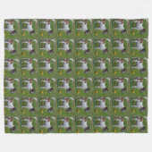Fox Terrier Met Zijn Gele Bal Grote Fleece Dekbed Deken (Voorkant (Horizontaal))