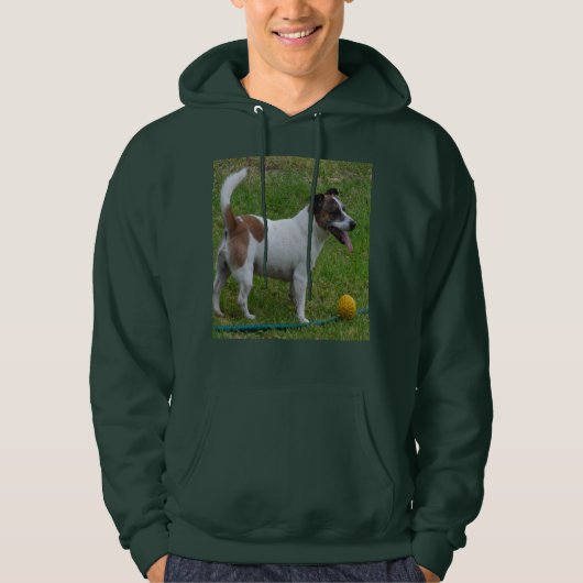 Fox Terrier met zijn gele bal, Hoodie (Voorkant)