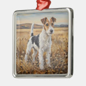 Fox Terrier Metalen Ornament (Links)