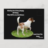 Fox Terrier on Guard Duty, Birthday Briefkaart (Achterkant)