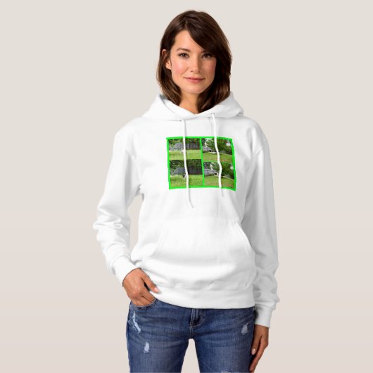 Fox Terrier, Photo Collage, Dames_Sweatshirt Hoodie (Voorkant volledig)