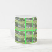 Fox Terrier Photo Collage Frosted Glass Mok (Voorkant links)