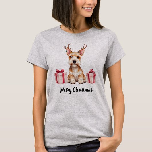 Fox Terrier Reindeer T-shirt (Voorkant)