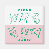 Fox Terrier Schoon Vuile Afwasmachine Magneet (Voorkant)