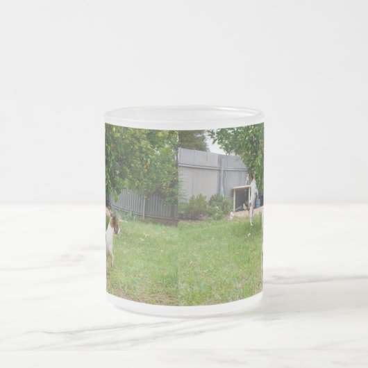 Fox Terrier springt in een boom, Matglas Koffiemok (Center)