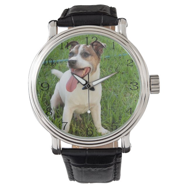 Fox Terrier, Tongue in Cheek, Horloge (Voorkant)