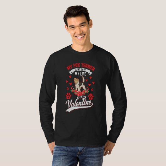 Fox Terrier Valentine's Day Wire Fox Terrier T-shirt (Voorkant volledig)
