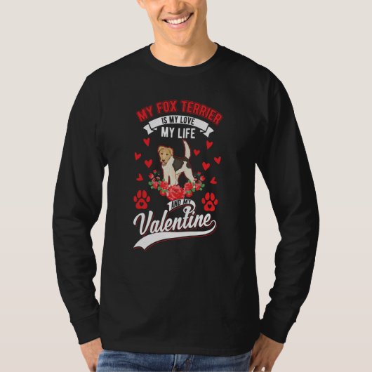 Fox Terrier Valentine's Day Wire Fox Terrier T-shirt (Voorkant)