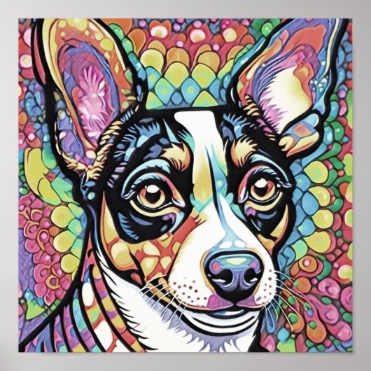  Fox Terrier Vierkant Poster (Voorkant)