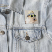 Fox Terrier Vierkante Button 5,1 Cm (In situ)