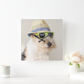 Fox Terrier Vierkante Klok (Huis)