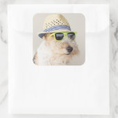 Fox Terrier Vierkante Sticker (Tas)