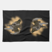 Fox Terrier Waterverf, Dish Towel Theedoek (Horizontaal)