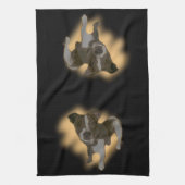 Fox Terrier Waterverf, Dish Towel Theedoek (Verticaal)