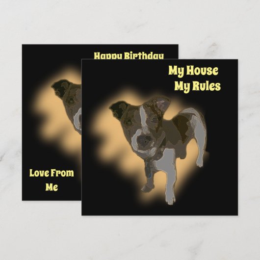 Fox Terrier Waterverf, Flat Birthday Kaart (Voorkant / Achterkant)