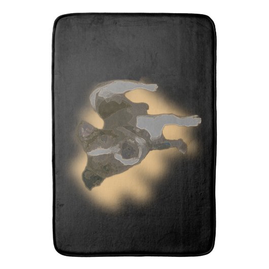 Fox Terrier Waterverf, Memory Foam Bathmat Badmat (Voorkant Verticaal)