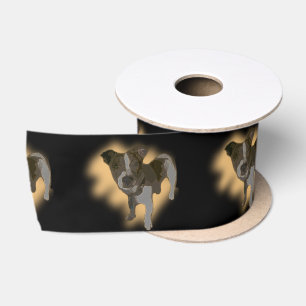 Fox Terrier Waterverf, Satin Ribbon Satijnen Lint