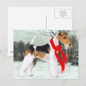 Fox Terrier Winter Briefkaart (Voorkant / Achterkant)