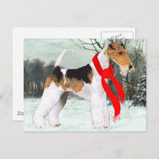 Fox Terrier Winter Briefkaart (Voorkant / Achterkant)