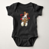 Fox Terrier Wirehaire Dog met Stuffe Animal Romper (Voorkant)