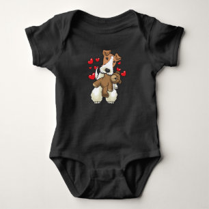 Fox Terrier Wirehaire Dog met Stuffe Animal Romper