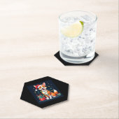 Fox Terrier Xmas Verlichting Santa Fox Terrier Hon Kartonnen Onderzetters (Insitu)