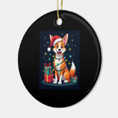 Fox Terrier Xmas Verlichting Santa Fox Terrier Hon Keramisch Ornament (Links)