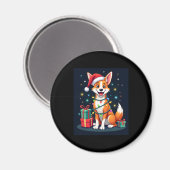 Fox Terrier Xmas Verlichting Santa Fox Terrier Hon Magneet (Voorkant / Achterkant)