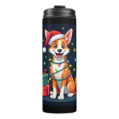 Fox Terrier Xmas Verlichting Santa Fox Terrier Hon Thermosbeker (Voorkant)