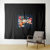 Fox Terrier Xmas Verlichting Santa Fox Terrier Hon Wandkleed (In Situ (horizontaal))