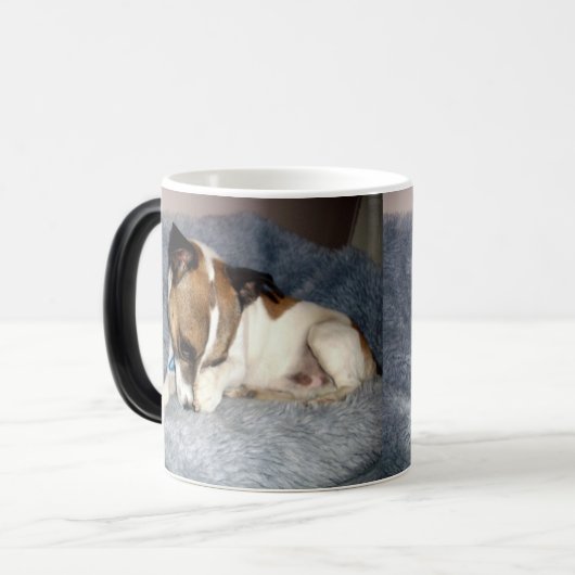 Fox Terrier, zo verlegen, Magic Morph Coffee Mok. Magische Mok (Voorkant links)