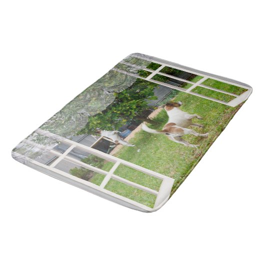 Fox Terriers die de tuin verkennen, Badmat (Gekanteld)