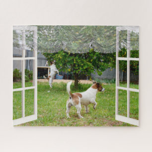 Fox Terriers die de tuin verkennen,  Legpuzzel