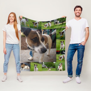 Fox Terriers in een fotocollage, Fleece Deken