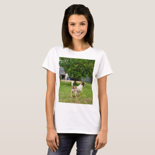 Fox Terriers Playtime, Dames White T-shirt