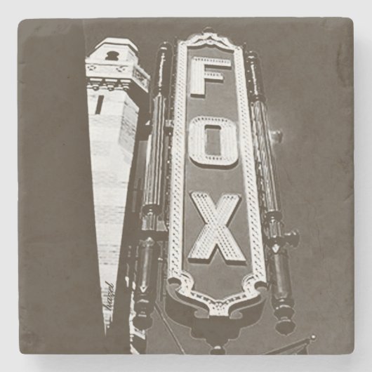 Fox theater, Atlanta Onderzetters, B/W Stenen Onderzetter (Voorkant)