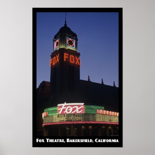 Fox theater, Bakersfield 11x17 Poster (Voorkant)