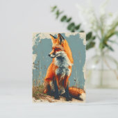 Fox: Tijdloze Wildlife Charm Briefkaart (Staand voorkant)